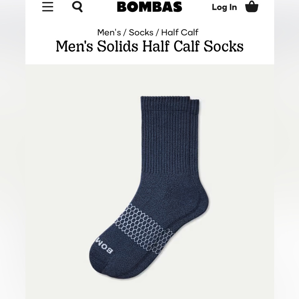 Bombas Men's Dark Blue Athletic Socks